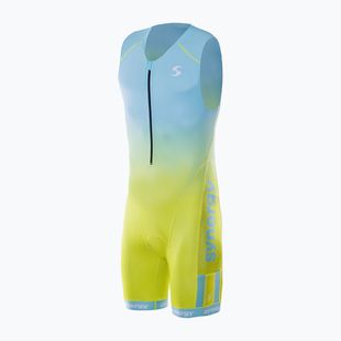Kombinezon triathlonowy męski Synergy Elite Sleeveless Trisuit mint/yellow