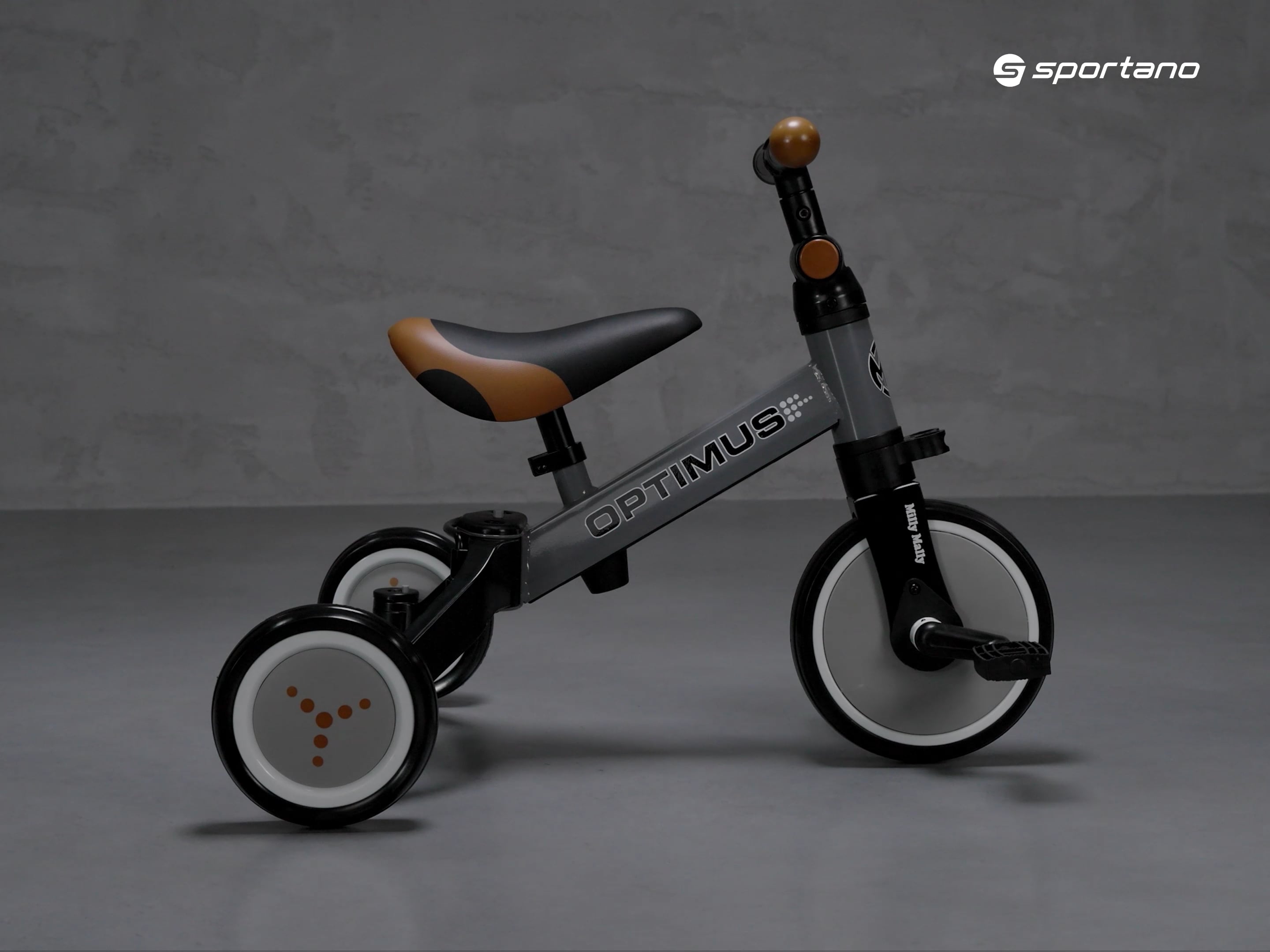 Rowerek biegowy trójkołowy Milly Mally 3w1 Optimus grey