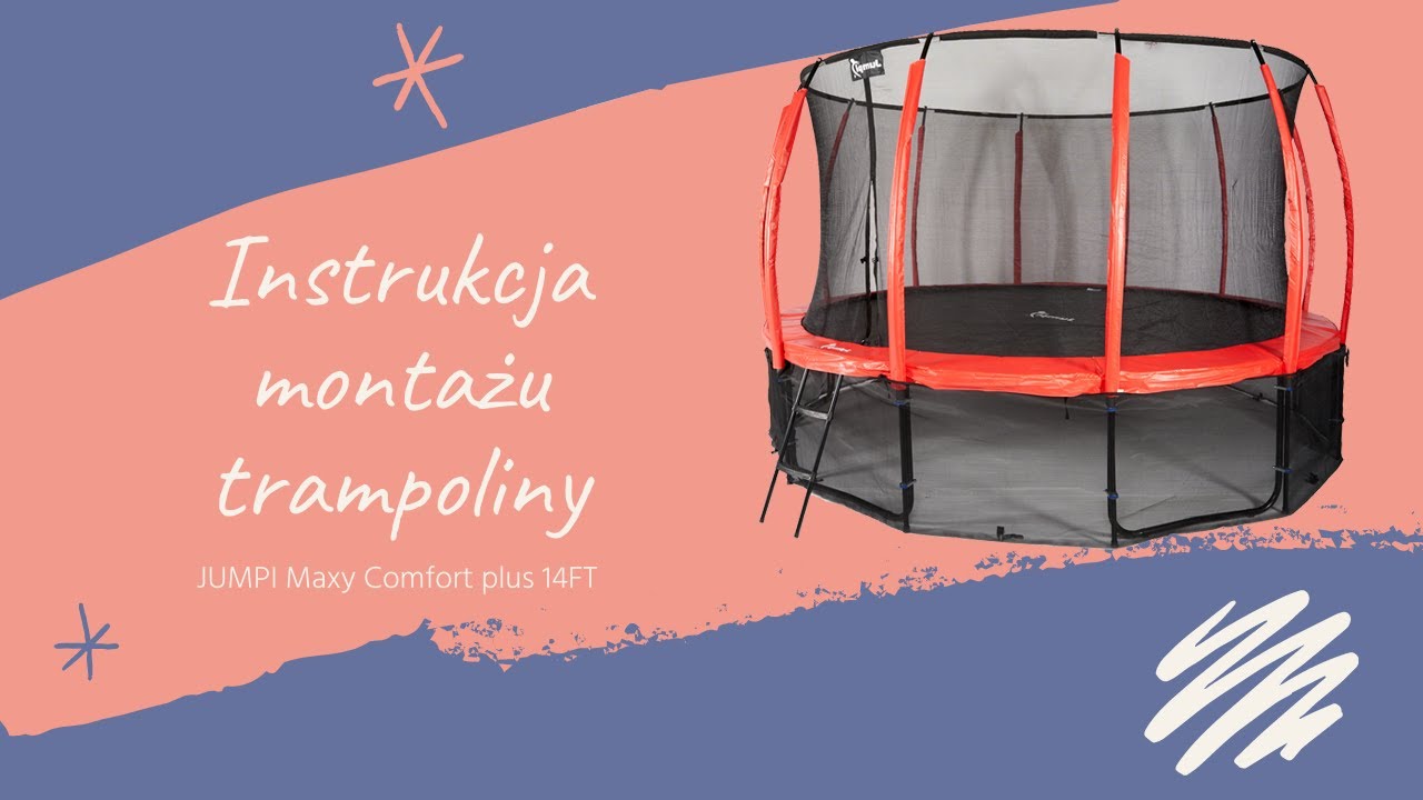 Trampolina ogrodowa Jumpi Maxy Comfort Plus 374 cm czarna
