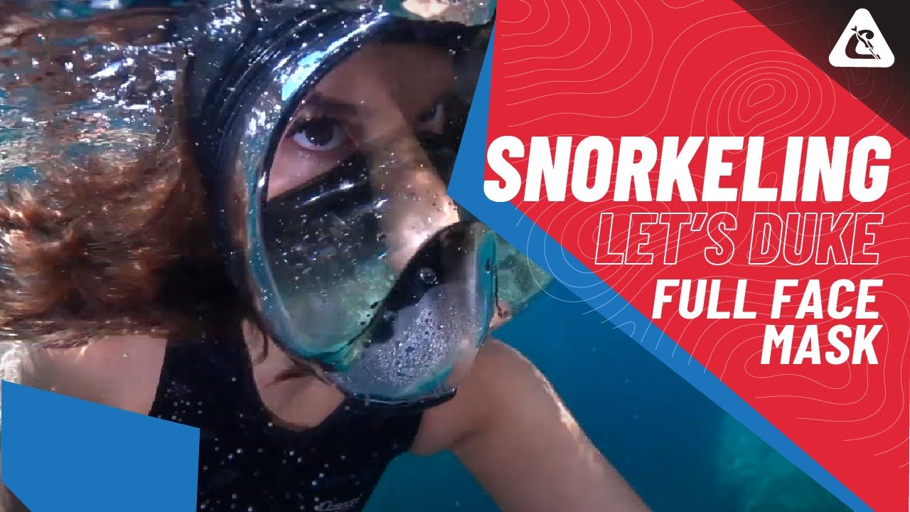 Maska pełnotwarzowa do snorkelingu Cressi Duke Dry Full Face clear/blue